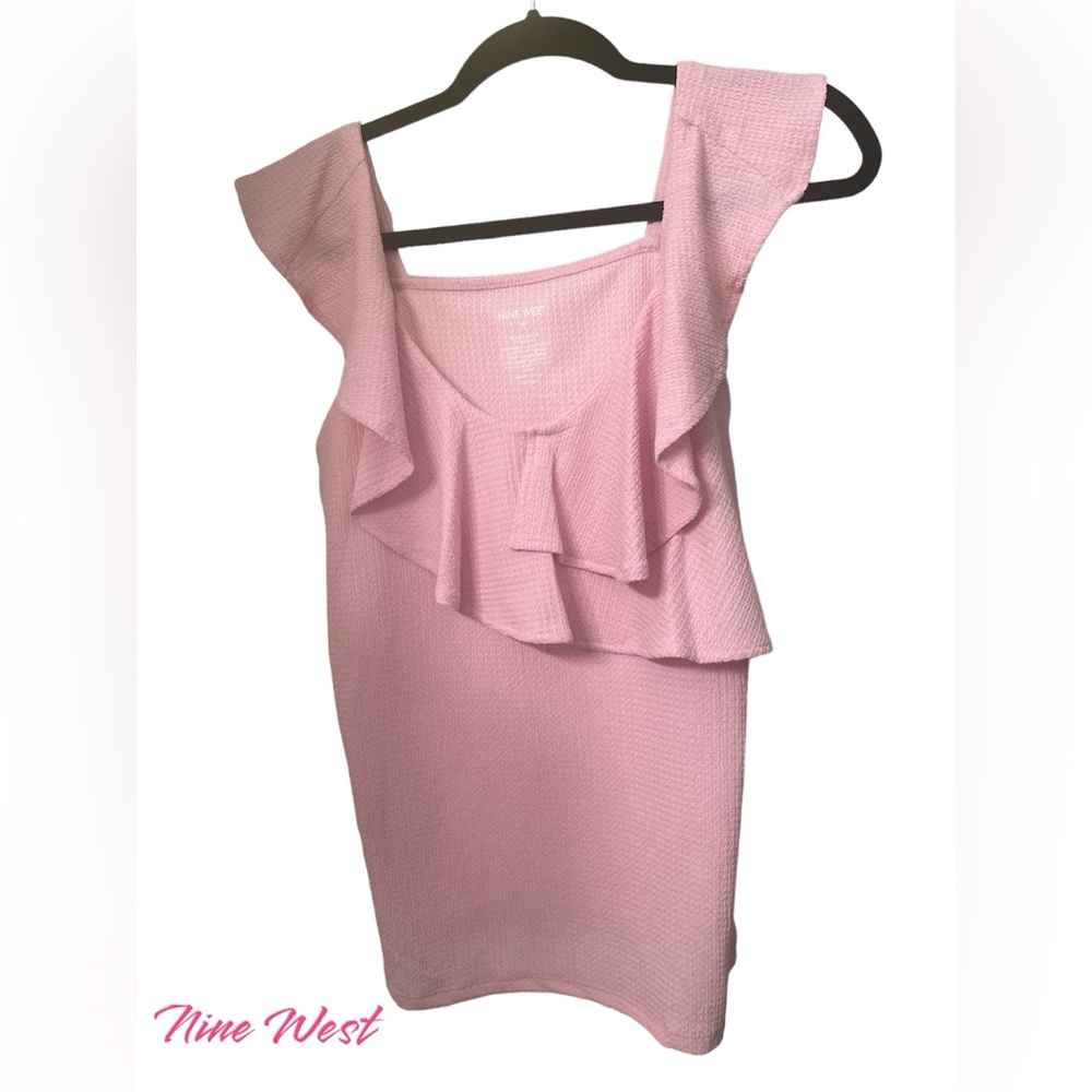 *new* Pink Nine West sleeveless ruffled blouse